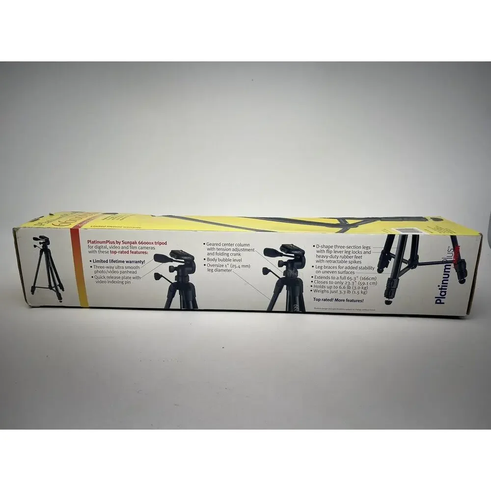 New PlatinumPlus by Sunpak 6600DX Heavy Duty DIGITAL Tripod